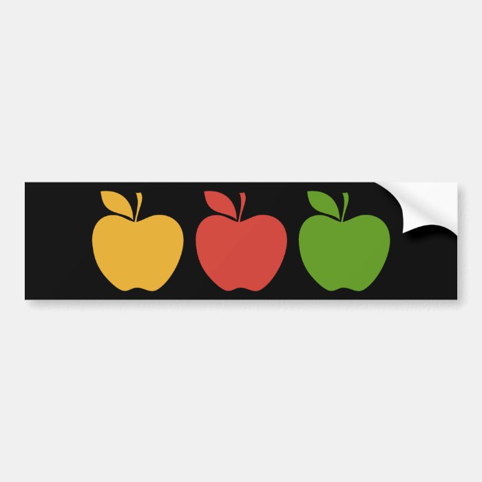 Yellow Red Green Apple Bumper Stickers