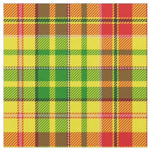 Yellow Red Green Plaid Tartan Design  Fabric