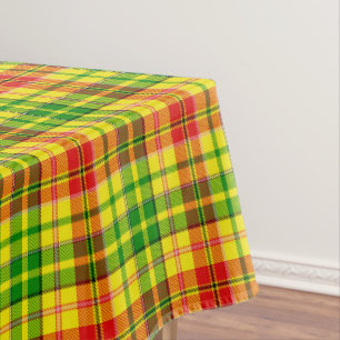 Yellow Red Green Plaid Tartan Design  Tablecloth