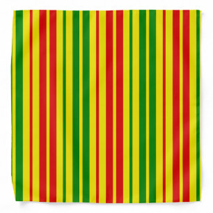 Yellow Red Green Stripes Pattern   Bandana