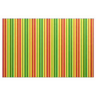 Yellow Red Green Stripes Pattern   Fabric
