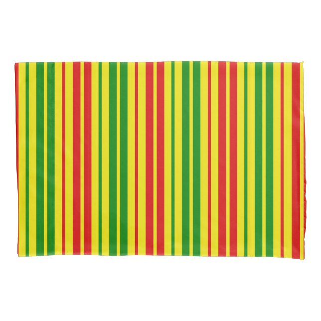 Yellow Red Green Stripes Pattern   Pillow Case (Front)