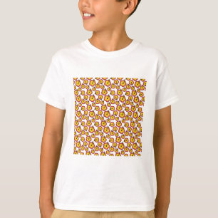 Yellow Red Hibiscus Tropical Flowers Pattern T-Shirt