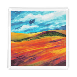 Yellow Red Hills Acrylic Tray