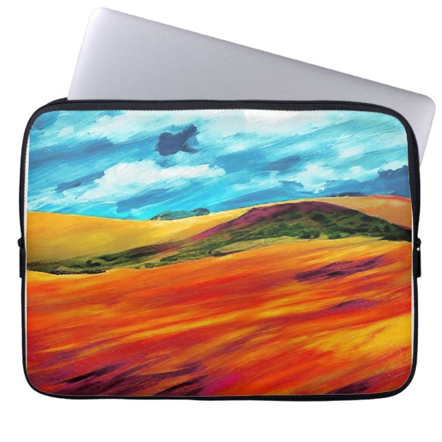 Yellow Red Hills Laptop Sleeve (Front)