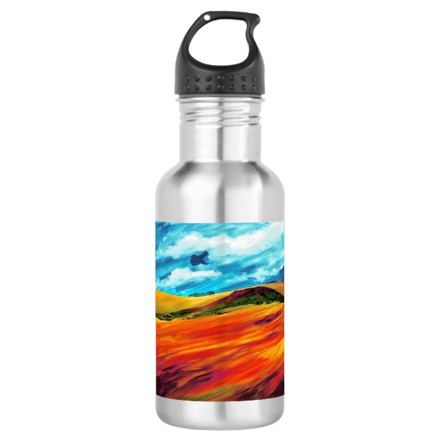 Yellow Red Hills Stainless Steel Water Bottle (Front)
