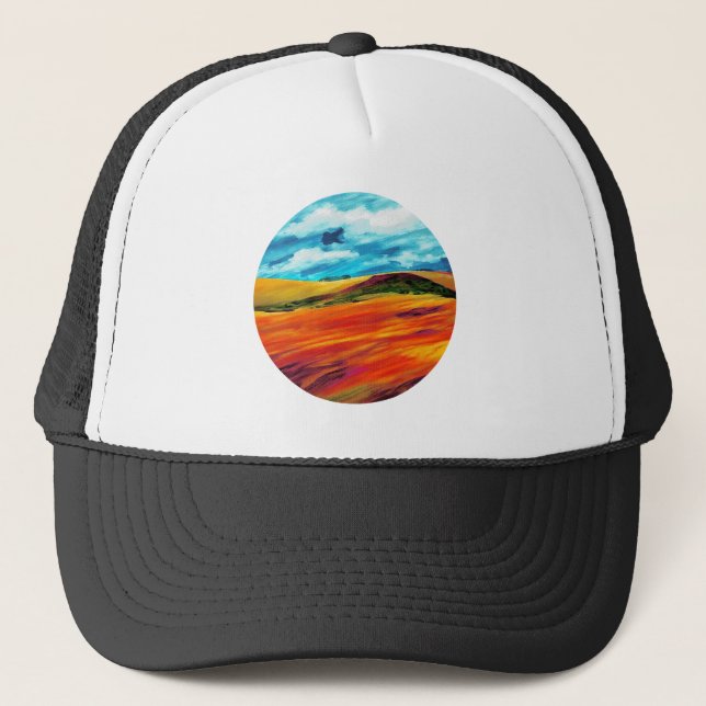 Yellow Red Hills Trucker Hat (Front)