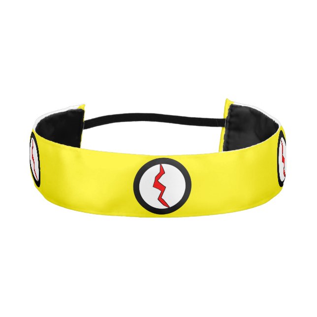Yellow Red Lightning Bolt Superhero Halloween Athletic Headband (Front)