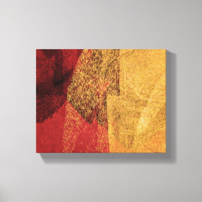 Yellow, red modern abstract painting art canvas print (Front)
