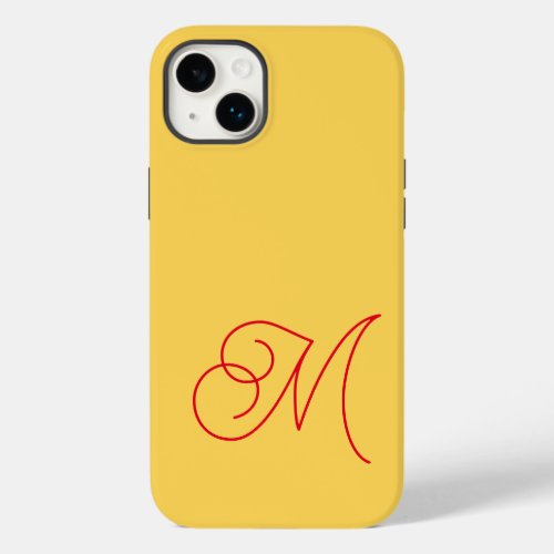 Yellow Red Monogrammed Classical Script Plain Case_Mate iPhone 14 Plus Case