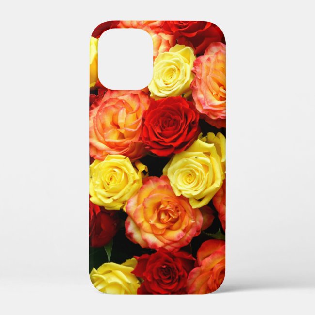 Yellow Red Orange Roses iPhone 12 Mini Case