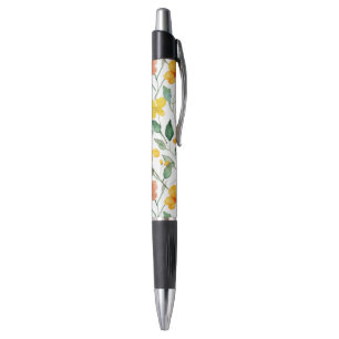 Yellow Red Peach Flowers Pen