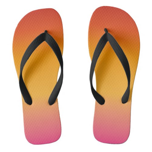 Yellow Red Pink Gradient Sunset Colorful  Flip Flops