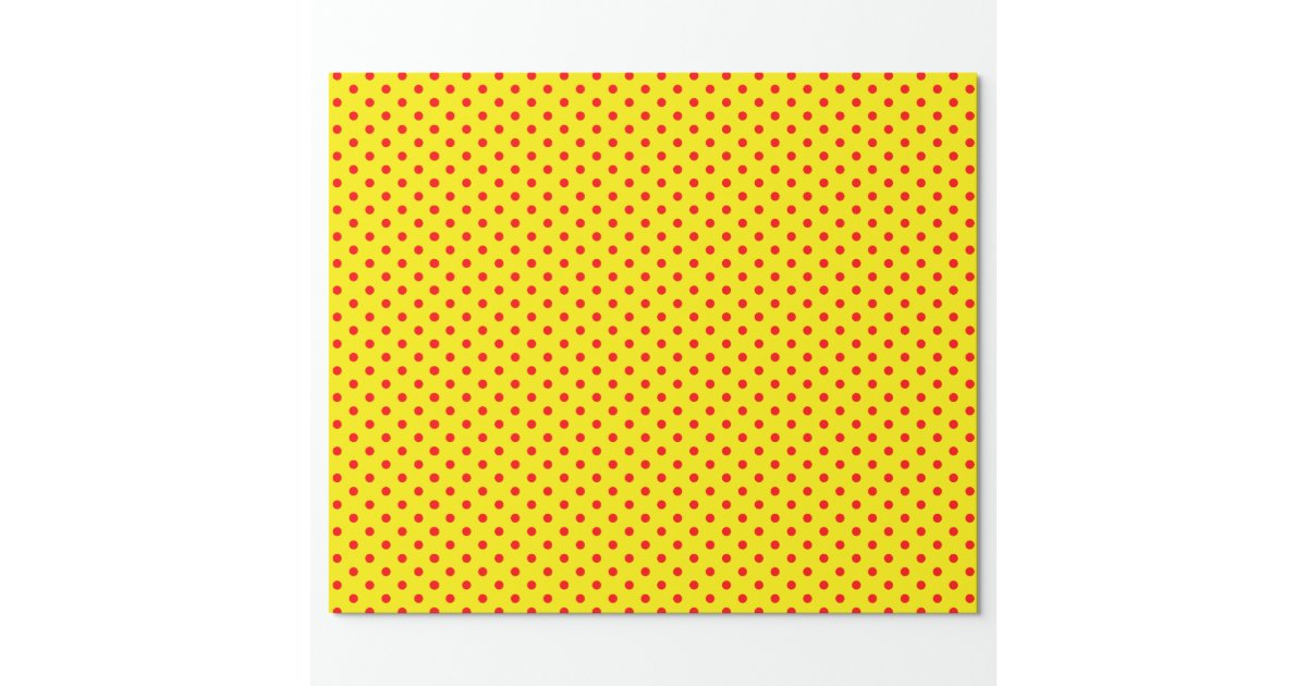 Yellow & Red Polka Dots Wrapping Paper | Zazzle