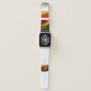 Yellow, red, purple, blue, and green layer paper apple watch band