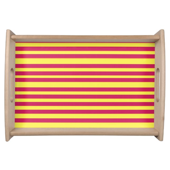 Yellow, Red Spring Mood Lines   Serving tray (Front)