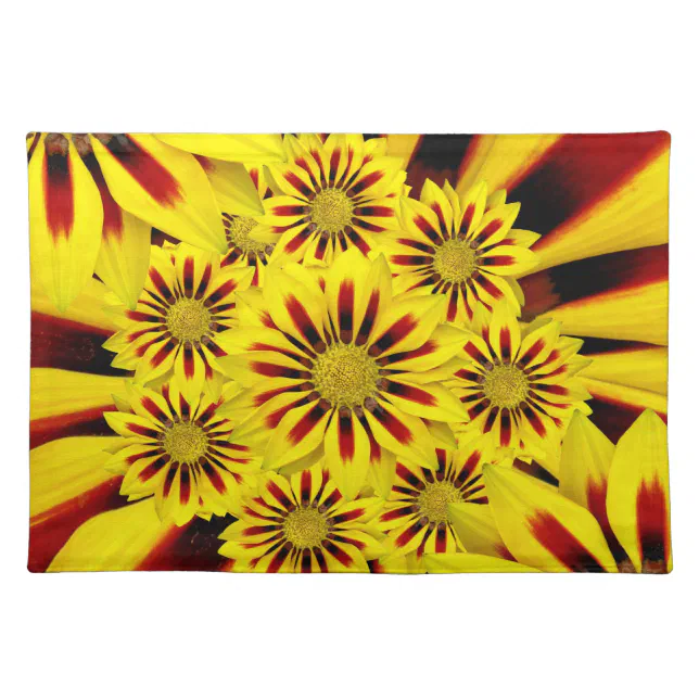 Yellow Red Striped Gerbera Daisy Flower Placemats Zazzle