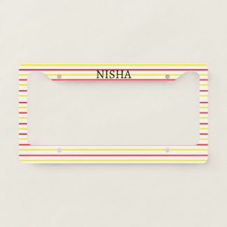 Yellow Red Stripes Custom Name