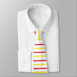 Yellow Red Stripes Neck Tie