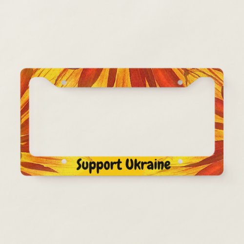 Yellow Red Sunflower Pattern for Ukraine  License Plate Frame