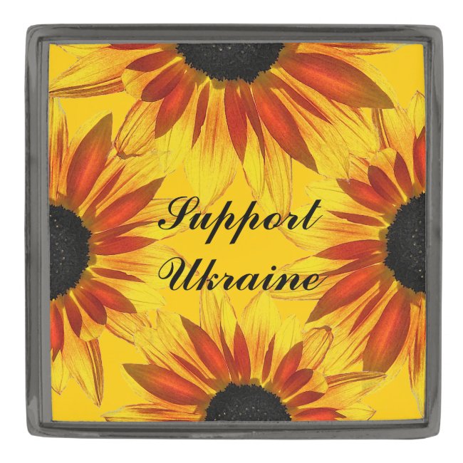 Yellow Red Sunflowers for Ukraine Lapel Pin