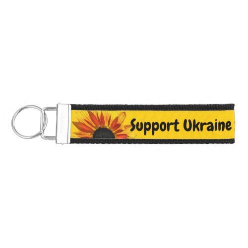 Yellow Red Sunflowers for Ukraine Wrist Keychain