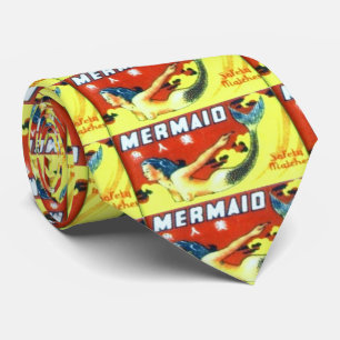 yellow/red swimming mermaid tie