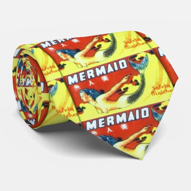 yellow/red swimming mermaid tie (Rolled)