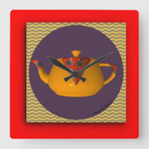 Yellow Red  Teapot 