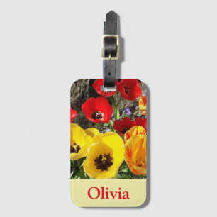 Yellow & Red Tulips Luggage Tag