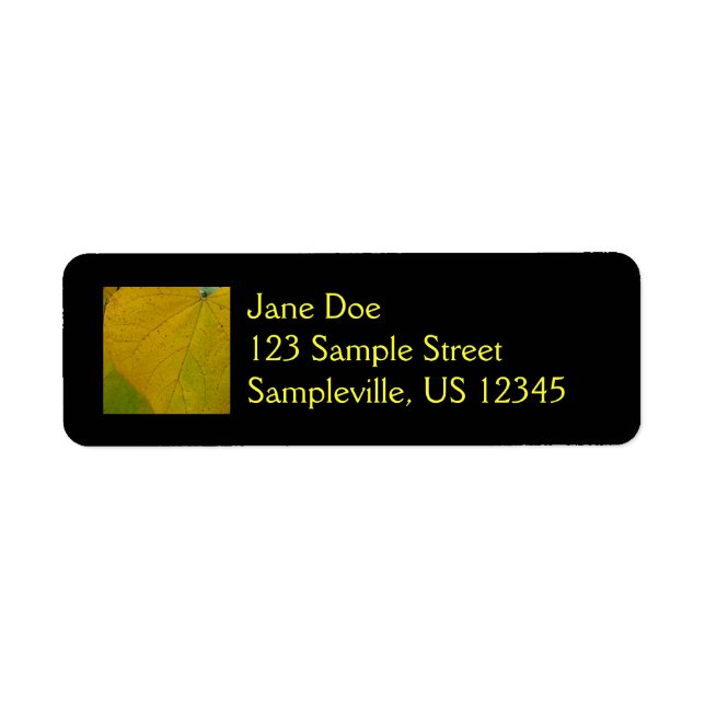 Yellow Redbud Leaves Autumn Nature Photography Label (Front)