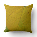Yellow Redbud Leaves Autumn Nature Photography Throw Pillow