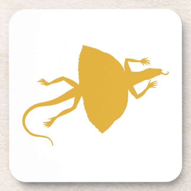 Yellow reptile beverage coaster (Front)
