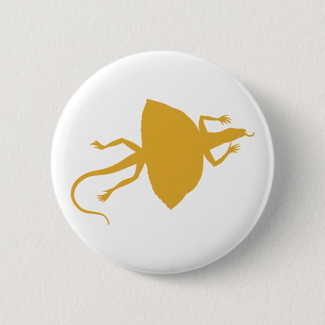Yellow reptile pinback button (Front)