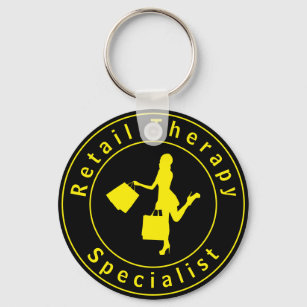 Yellow Retail Therapy Specialist Keychain