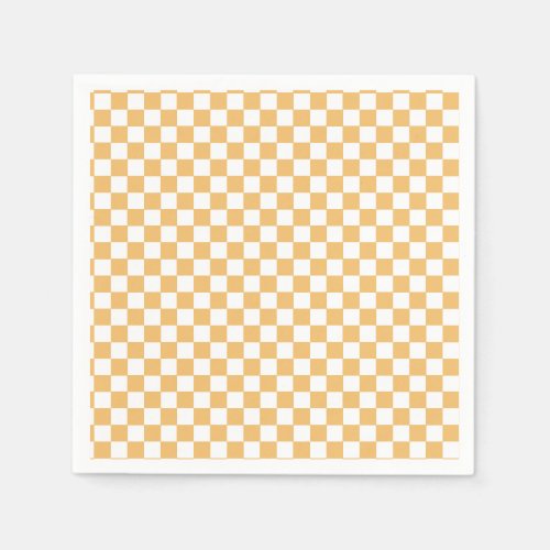 Yellow Retro Checker birthday Napkins