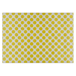 Yellow Retro Colorful Modern Polka Dots Cutting Board
