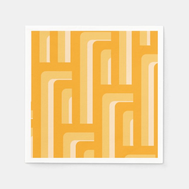 Yellow Retro Geometric Napkins (Front)