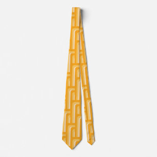 Yellow Retro Geometric Pattern Neck Tie