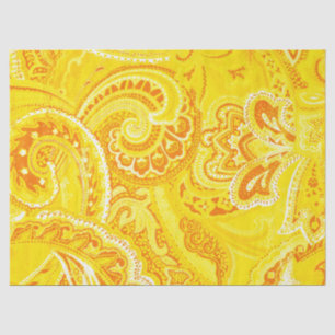 Yellow Retro Paisley Bandanna/Bandana Tissue Paper