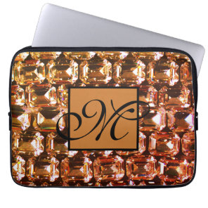 Yellow Rhinestone, yellow diamonds, gemstone   Laptop Sleeve