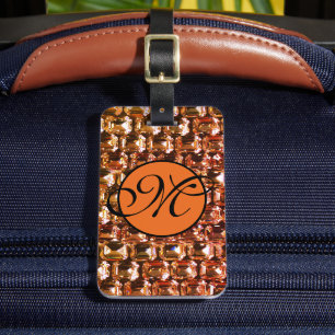 Yellow Rhinestone yellow diamonds gemstone Luggage Tag