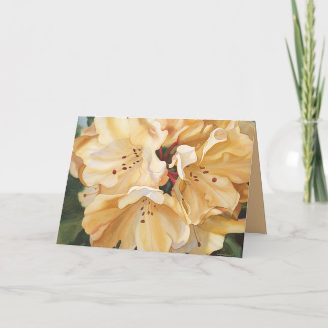 Yellow rhododendron Birthday Card (Front)