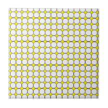 Yellow rhombus Ceramic Tile, Small (4.25" x 4.25")