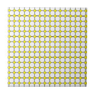Yellow rhombus Ceramic Tile, Small (4.25" x 4.25") Tile