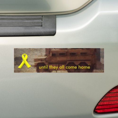 Yellow Ribbon and MRAP Bumper Sticker