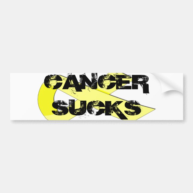 yellow-ribbon, CANCER SUCKS Bumper Sticker (Front)