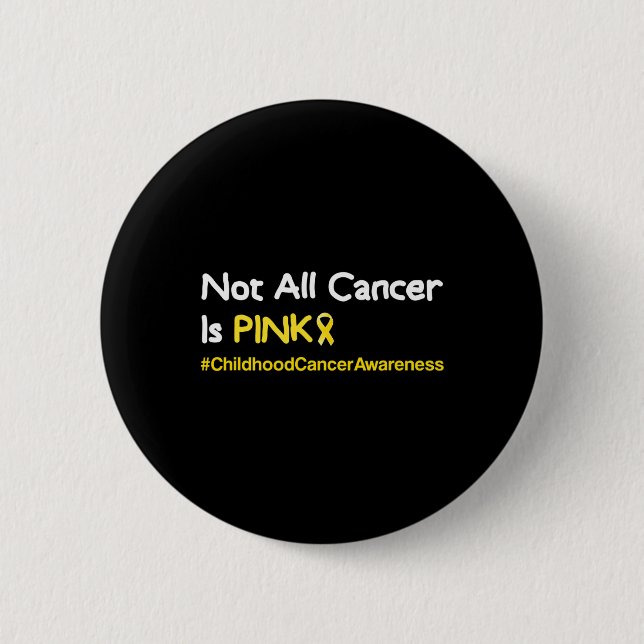 Yellow Ribbon  Childhood Cancer  For Kids Youth  Button (Front)