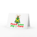 Yellow Ribbon Christmas Peace Love, Joy & Cure Holiday Card