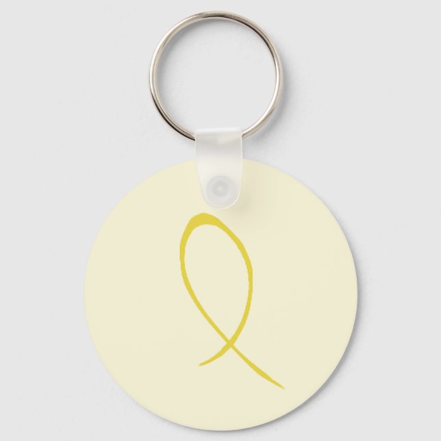 Yellow Ribbon Customizable Keychain (Front)